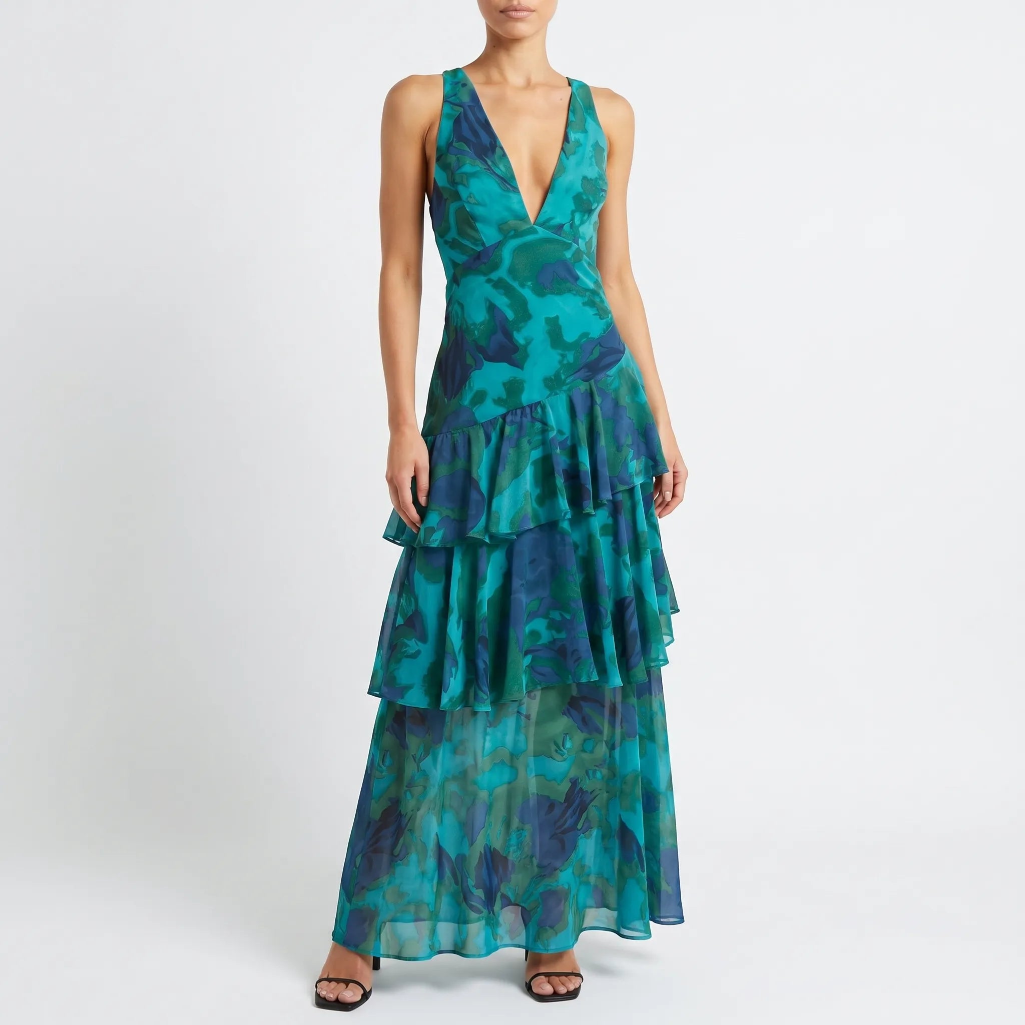 Ada  - Sleeveless Tiered Maxi Dress