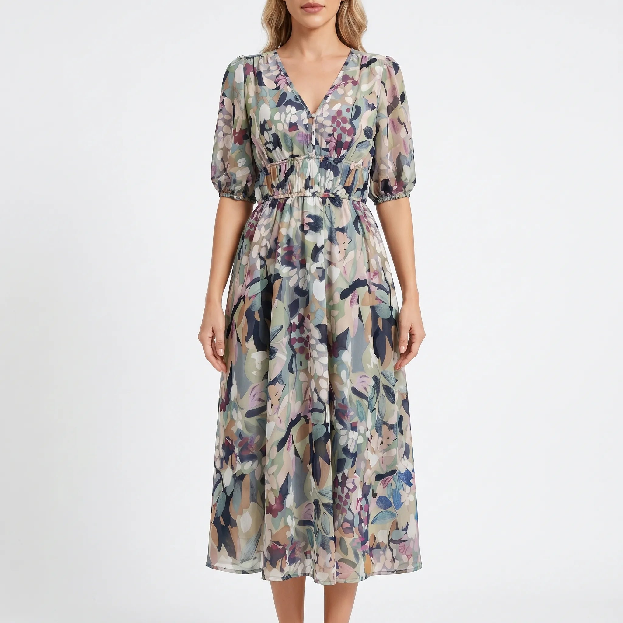 Anna  - Floral Midi Dress