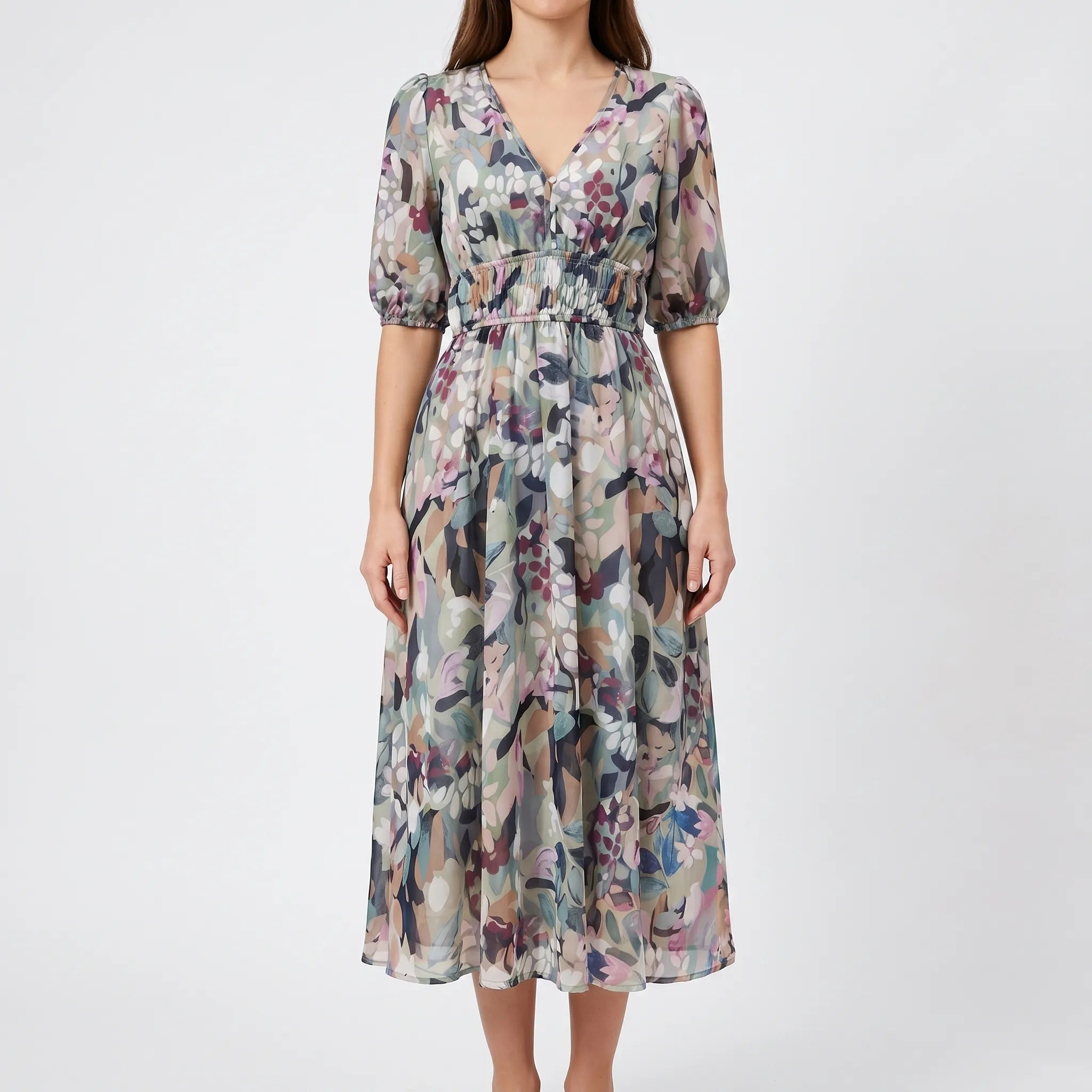 Anna  - Floral Midi Dress