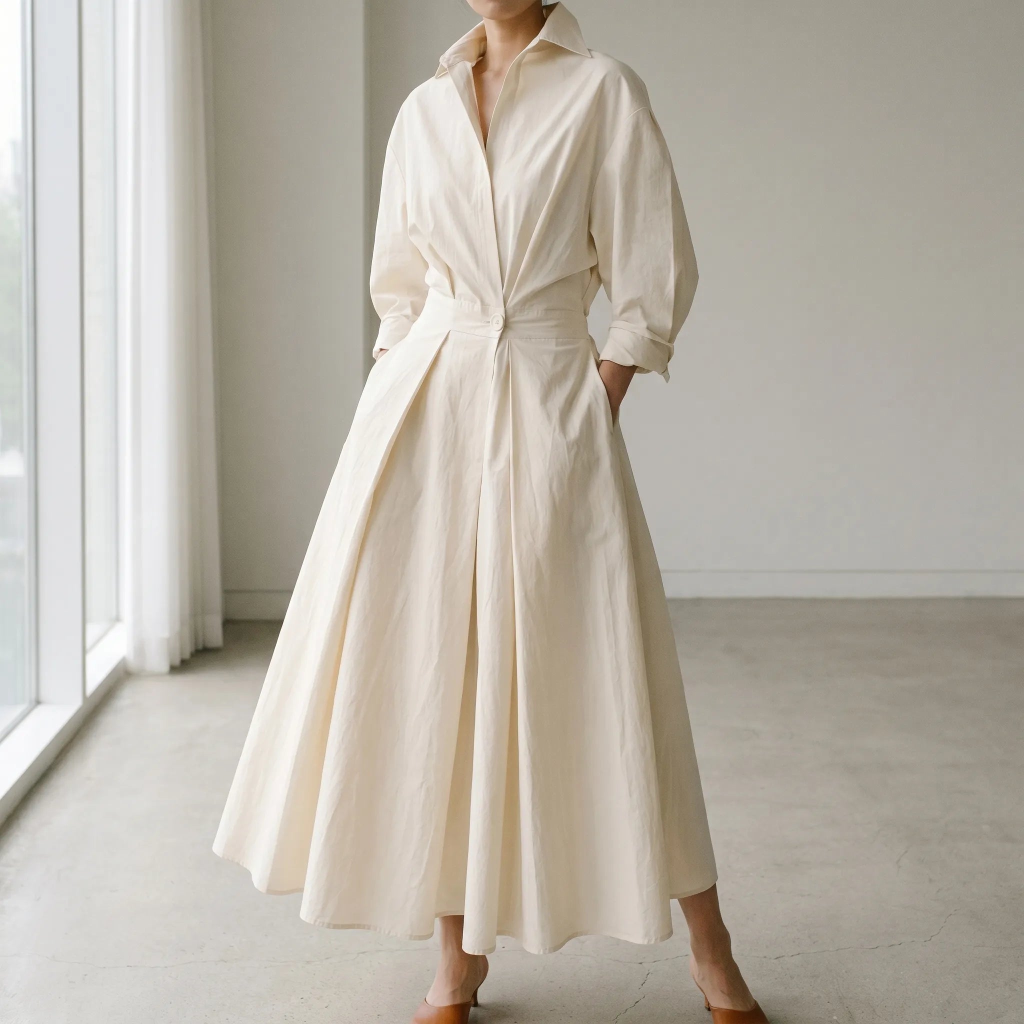 Carolyn  - Midi Shirt Dress