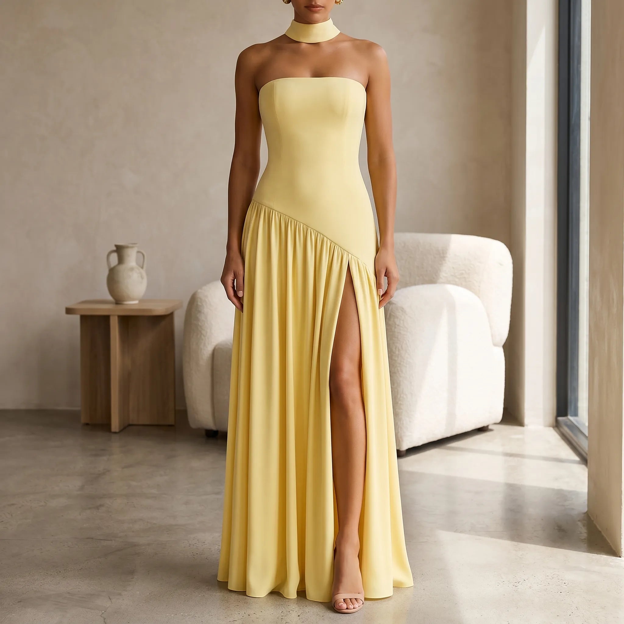 Dana  - Strapless Maxi Evening Gown