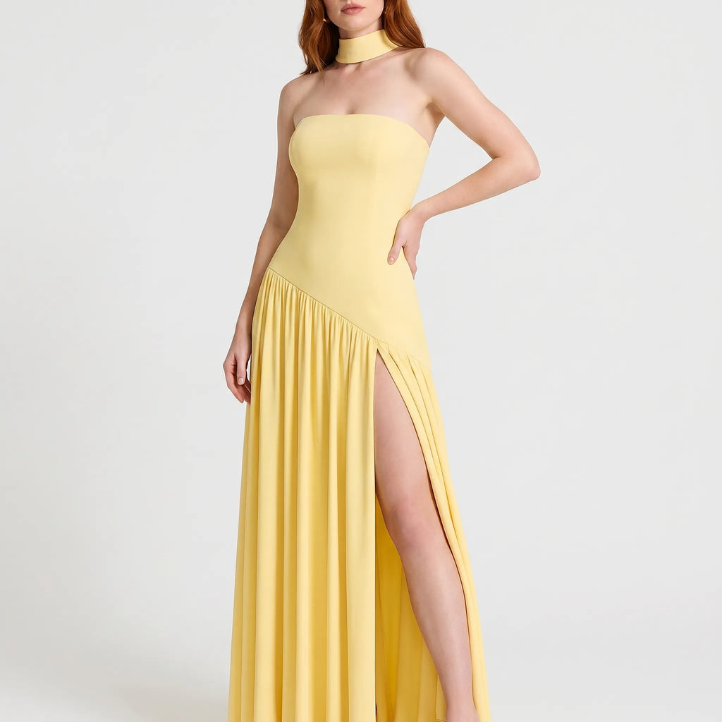Dana  - Strapless Maxi Evening Gown