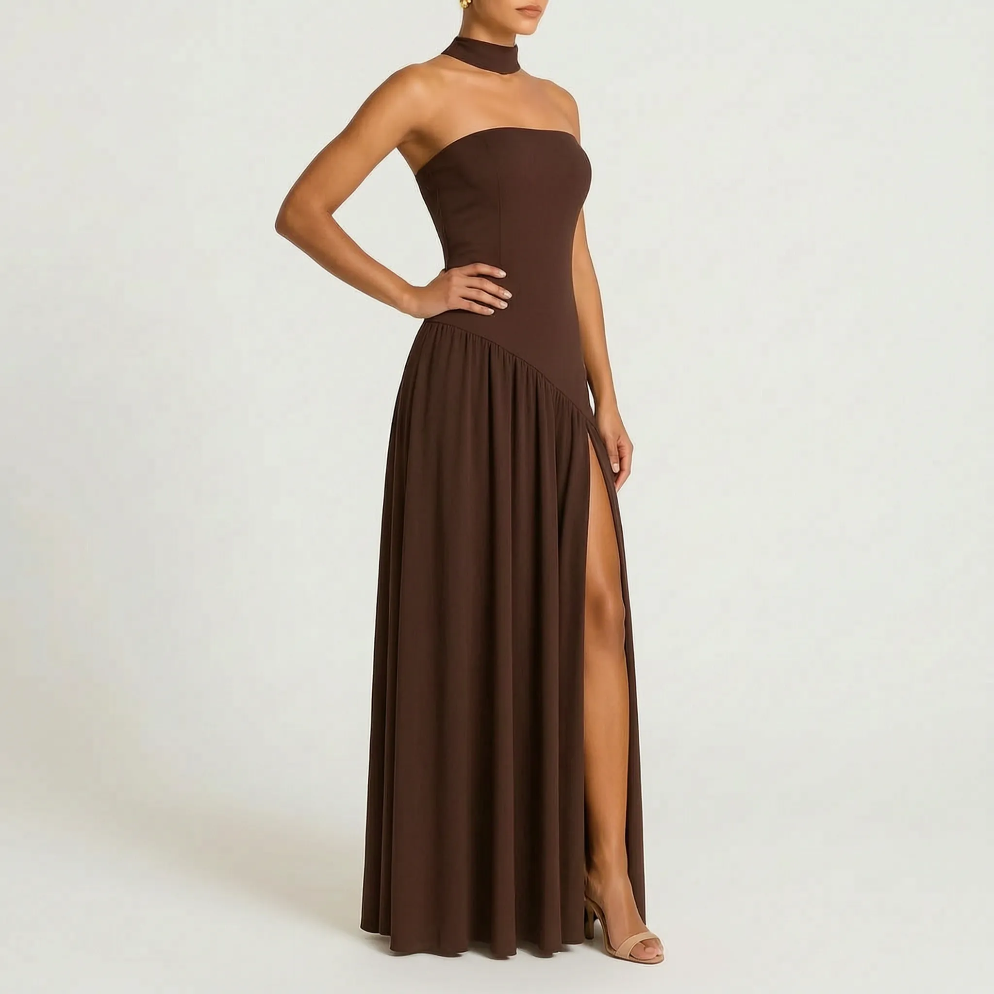Dana  - Strapless Maxi Evening Gown