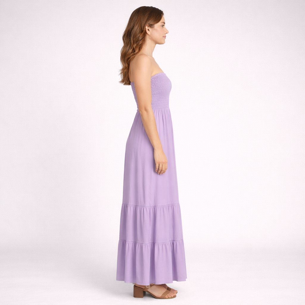 Dress Maxi Strapless Lavender
