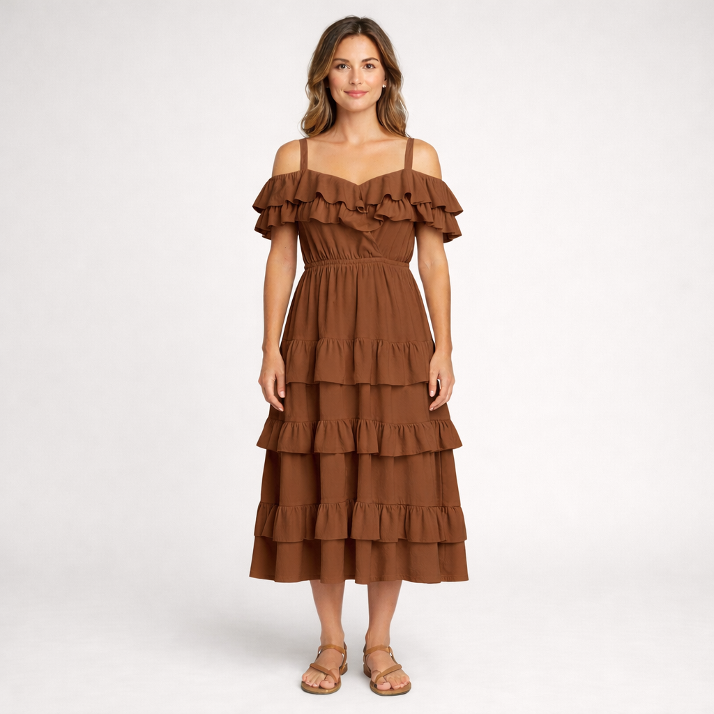 Dress Summer Ruffle Chocolate