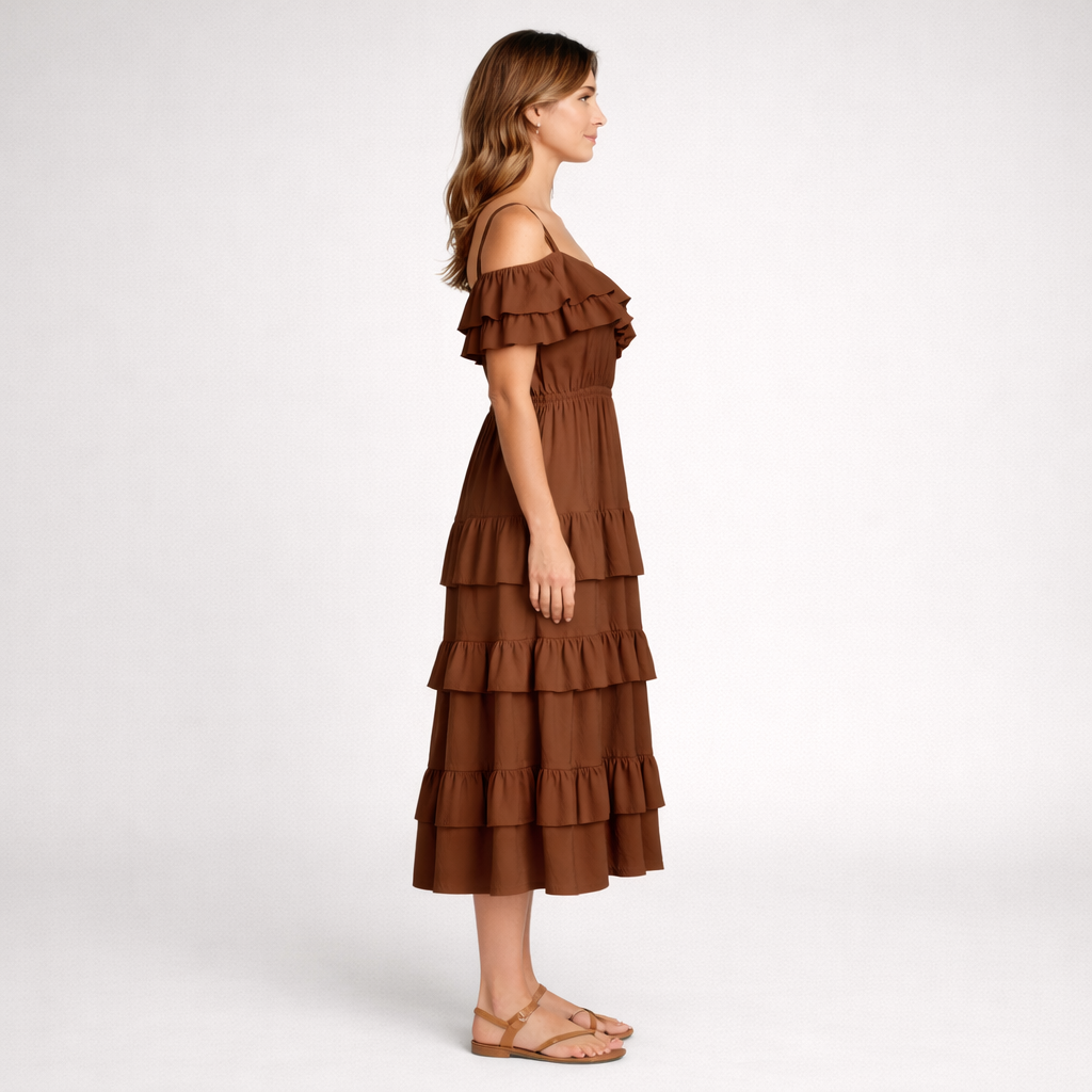 Dress Summer Ruffle Chocolate
