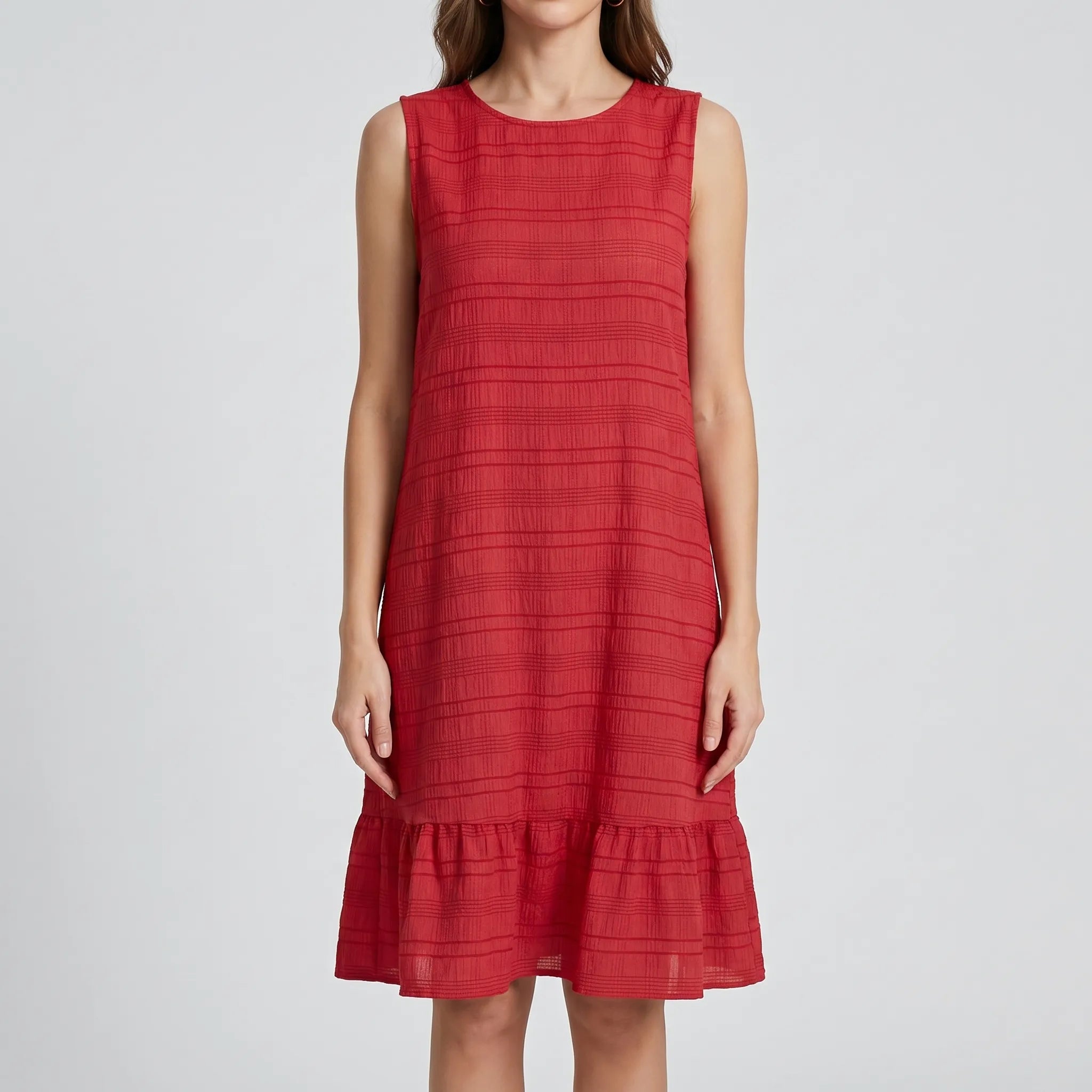 Eula  - Sleeveless Ruffle Hem Dress