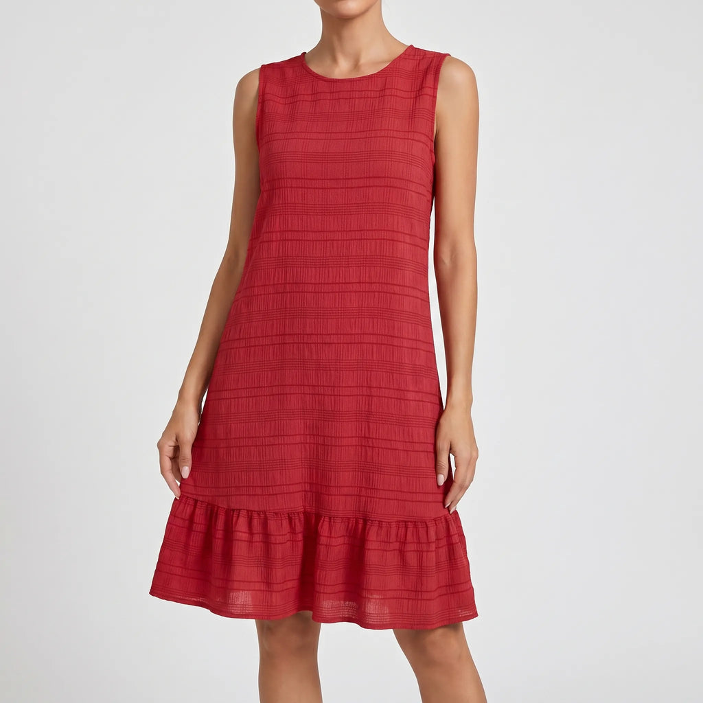 Eula  - Sleeveless Ruffle Hem Dress