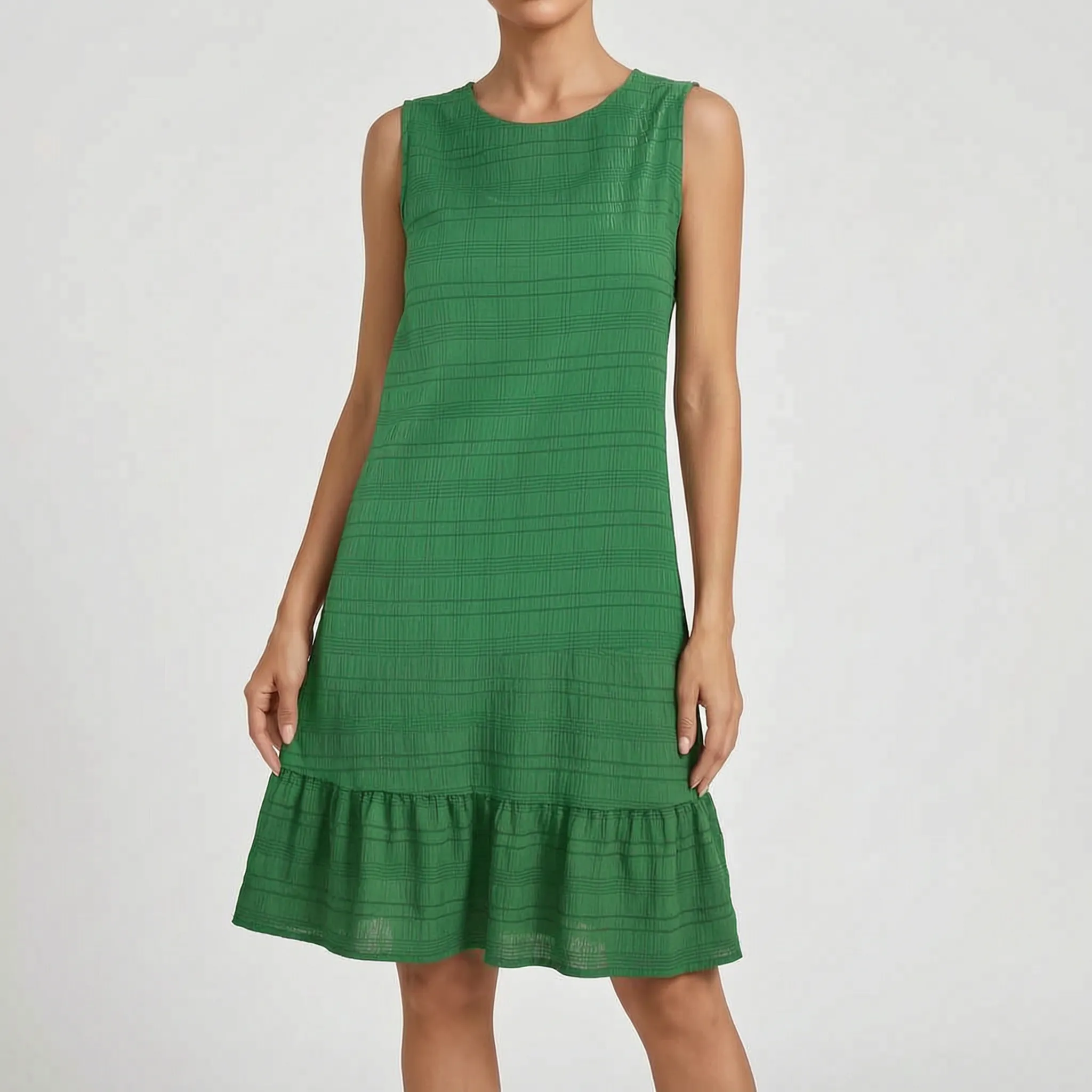 Eula  - Sleeveless Ruffle Hem Dress