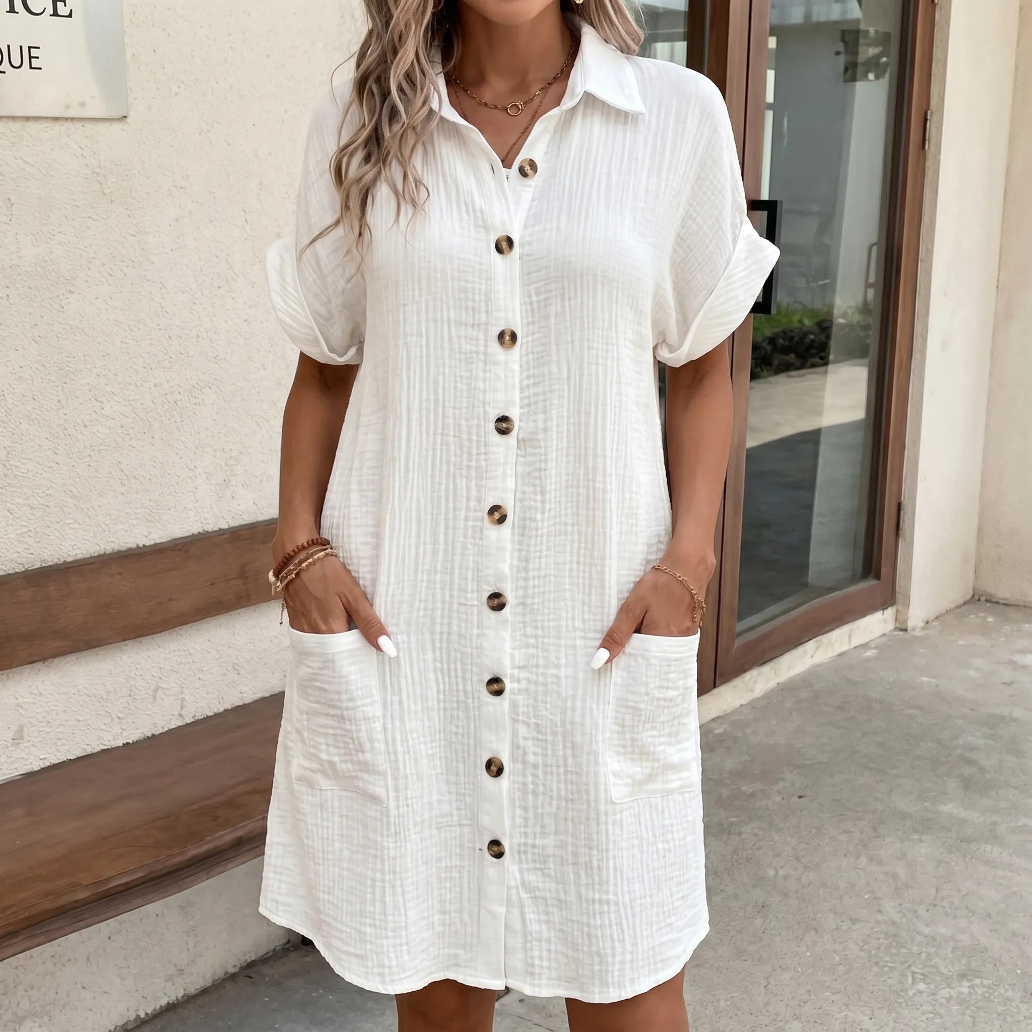 Gladys  - Button-Down Shirt Dress