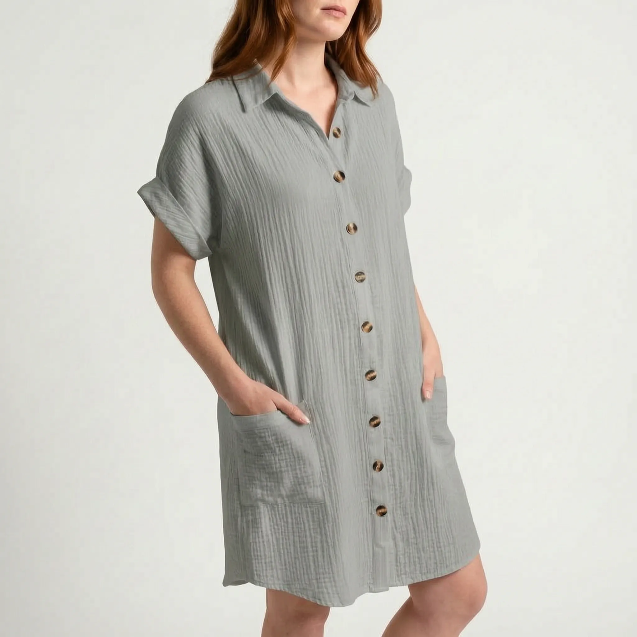 Gladys  - Button-Down Shirt Dress