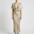 Helen  - Long Printed V-Neck Dress