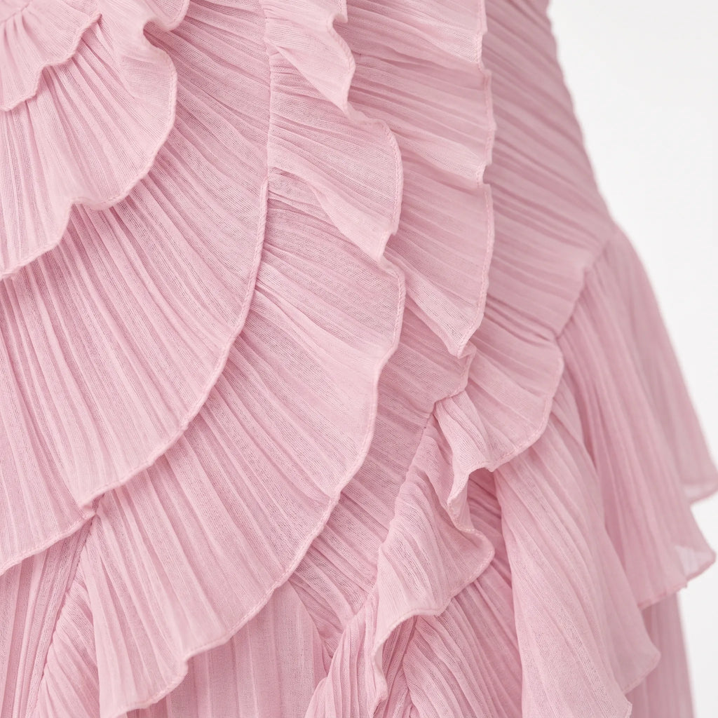 Janis  - Pleated Asymmetric Maxi Dress
