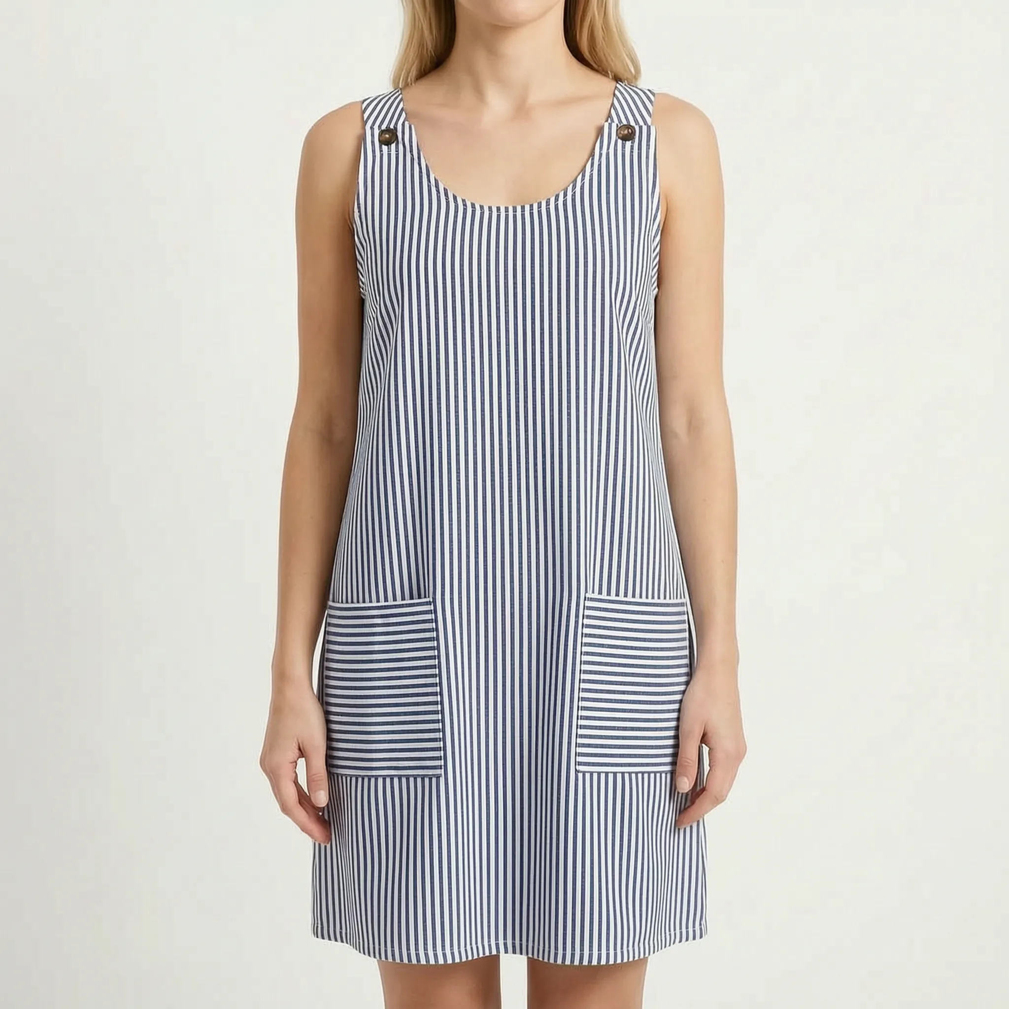 Karen  - Sleeveless Striped Summer Dress