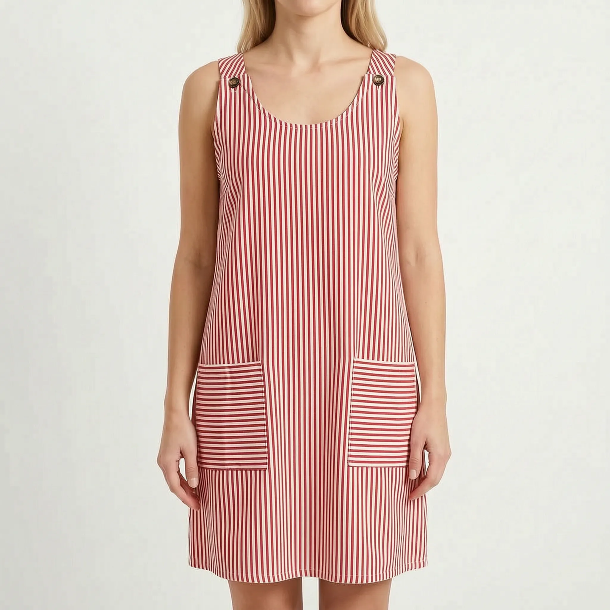 Karen  - Sleeveless Striped Summer Dress