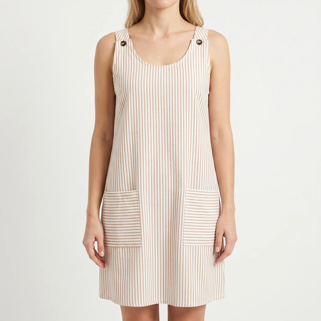 Karen  - Sleeveless Striped Summer Dress