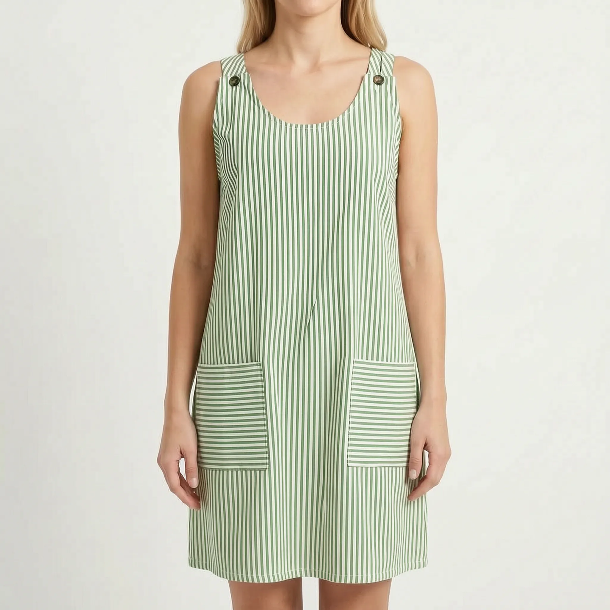 Karen  - Sleeveless Striped Summer Dress