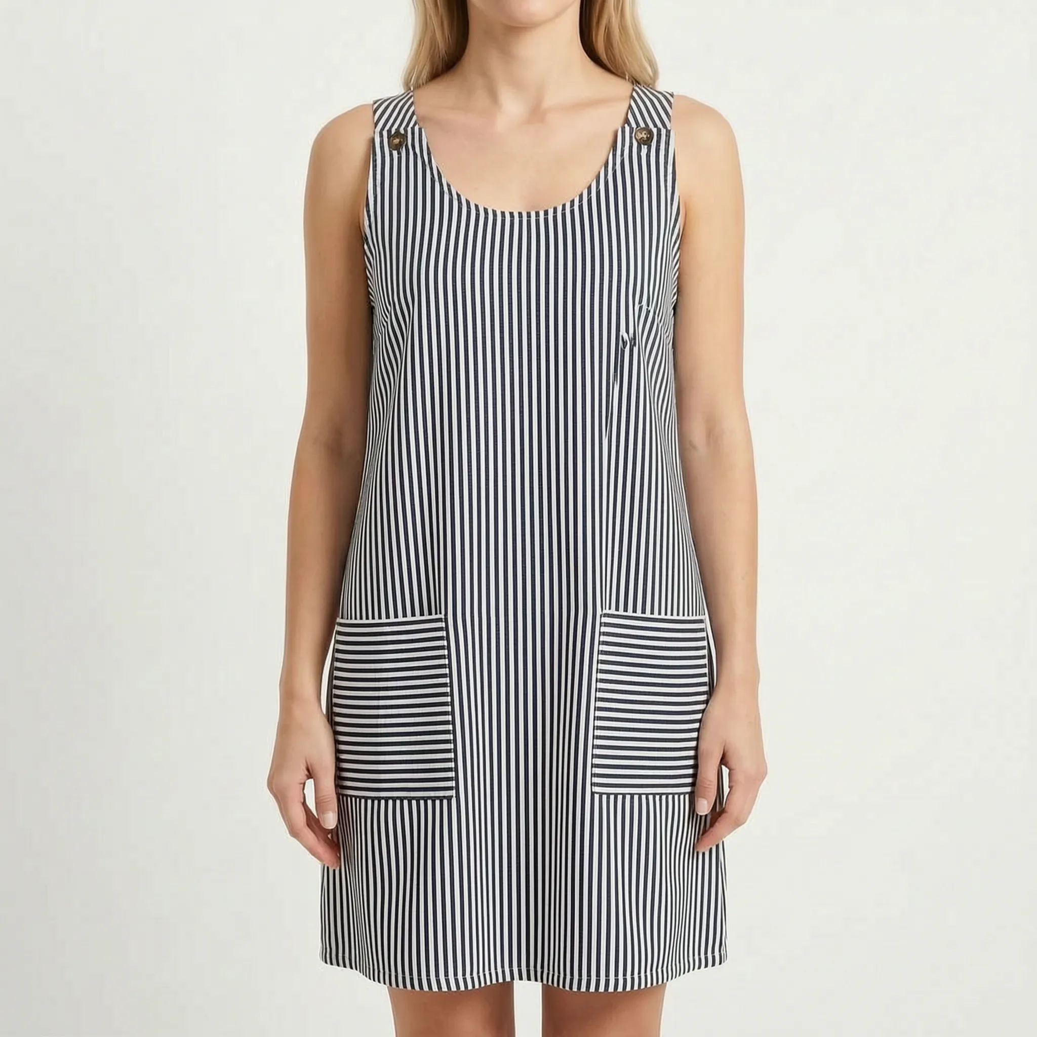 Karen  - Sleeveless Striped Summer Dress