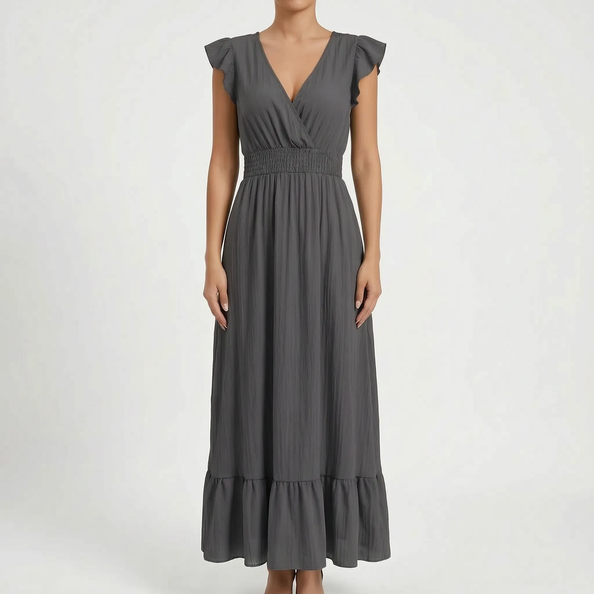 Margie  - V-Neck Maxi Dress