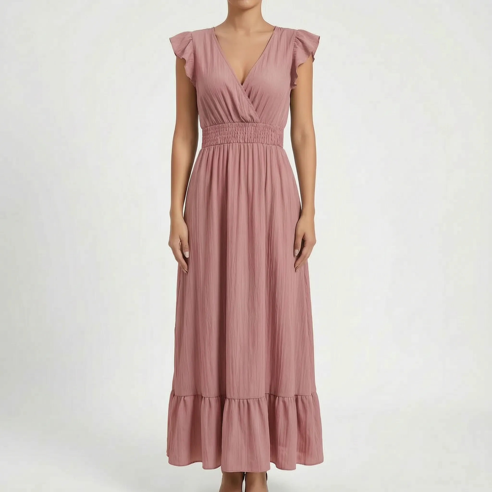Margie  - V-Neck Maxi Dress