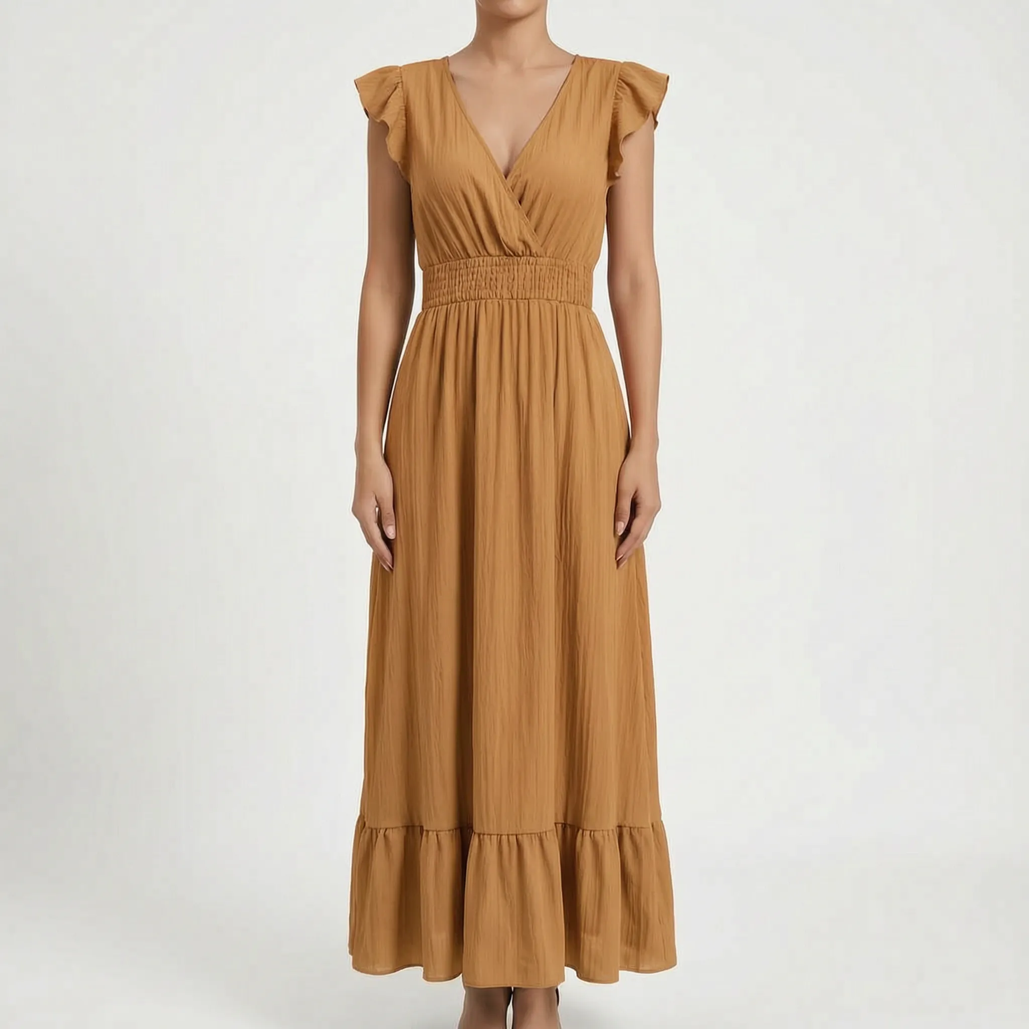 Margie  - V-Neck Maxi Dress