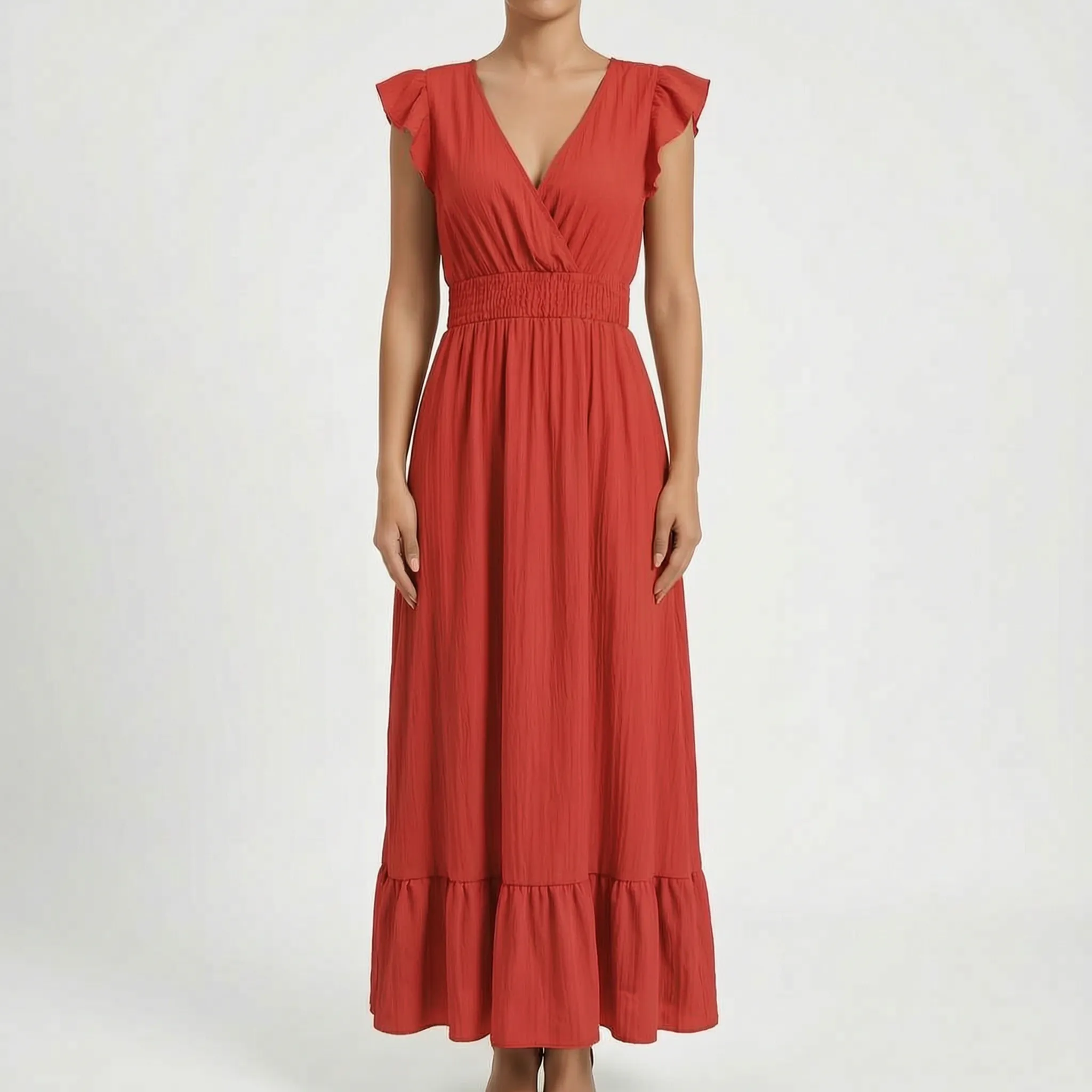 Margie  - V-Neck Maxi Dress