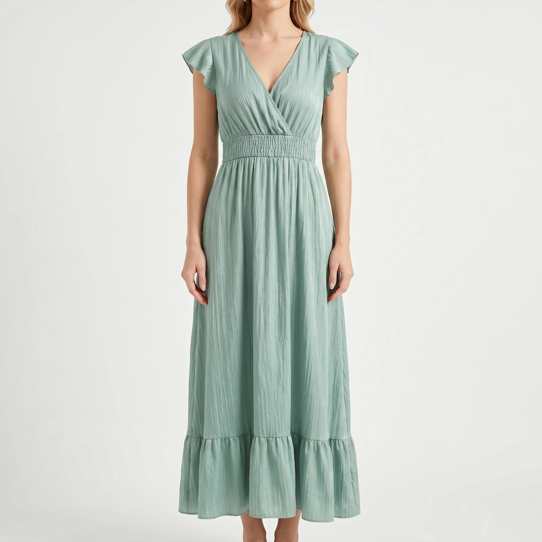 Margie  - V-Neck Maxi Dress