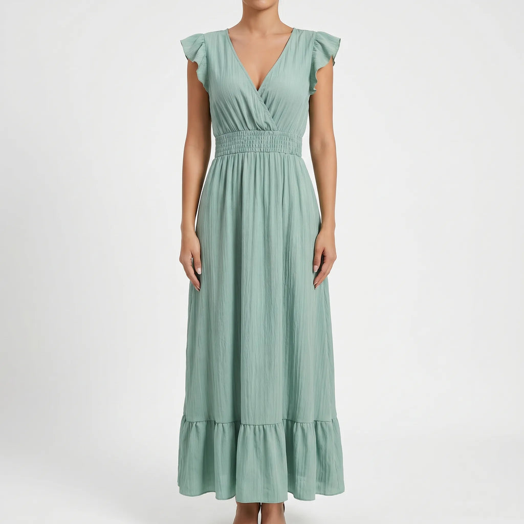 Margie  - V-Neck Maxi Dress