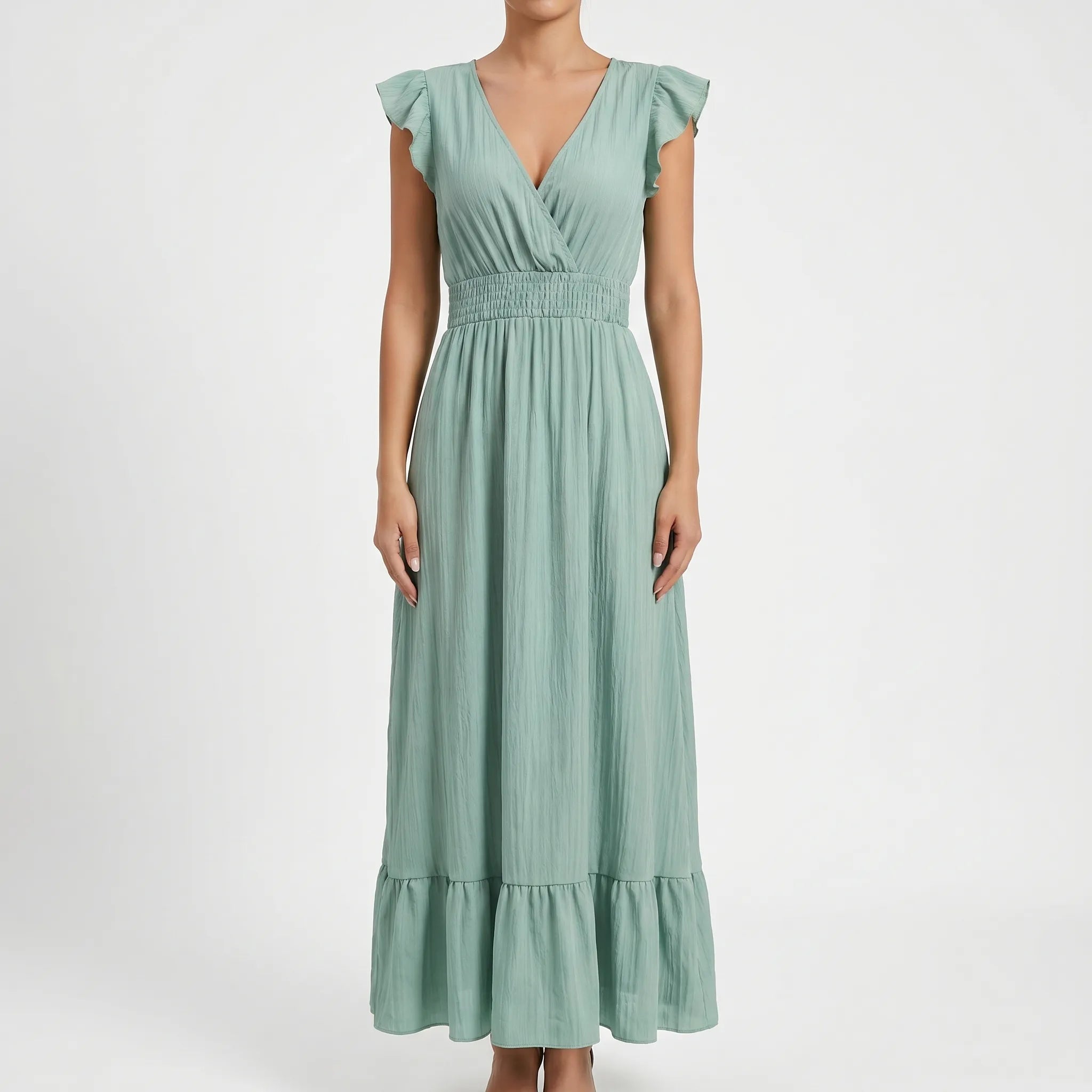 Margie  - V-Neck Maxi Dress