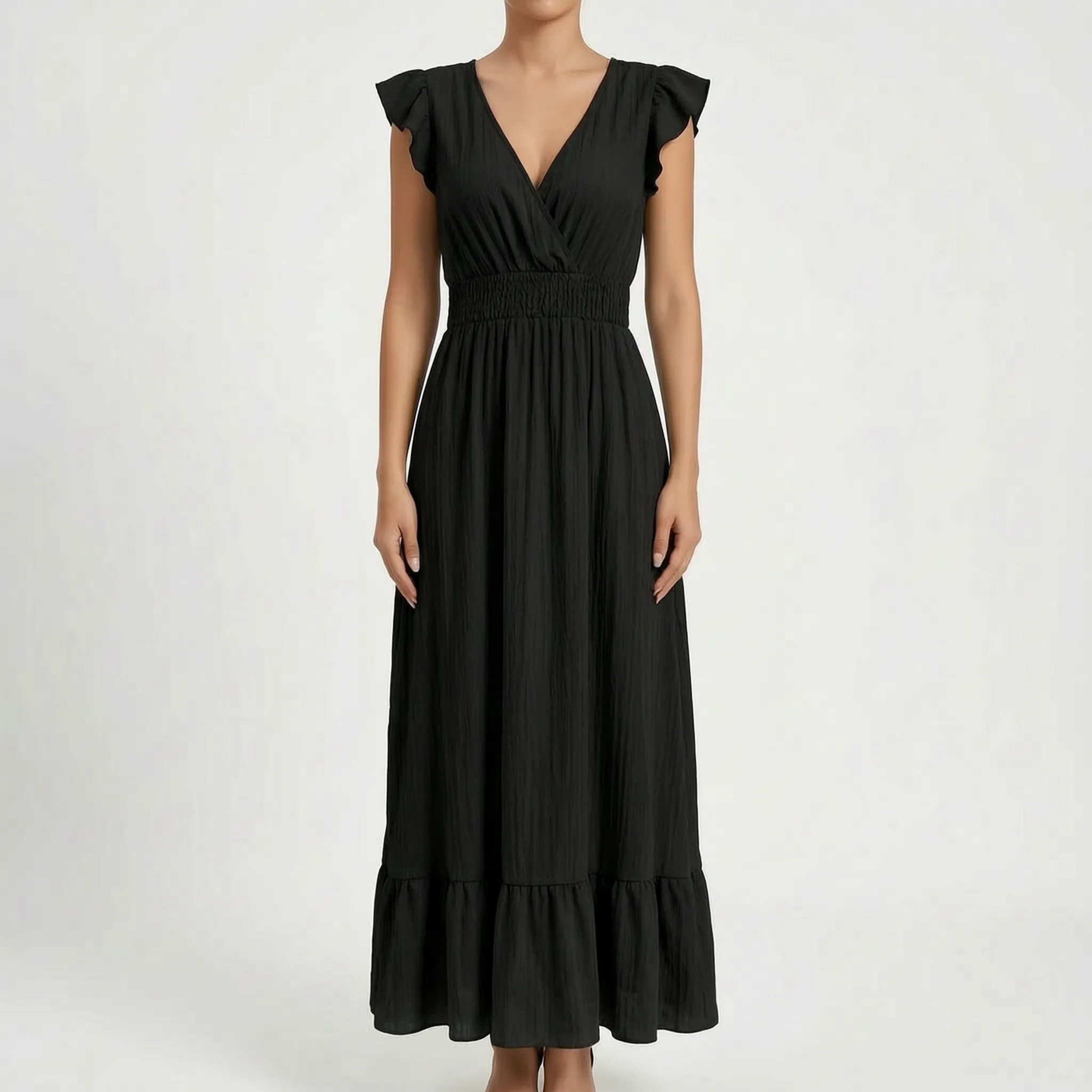 Margie  - V-Neck Maxi Dress