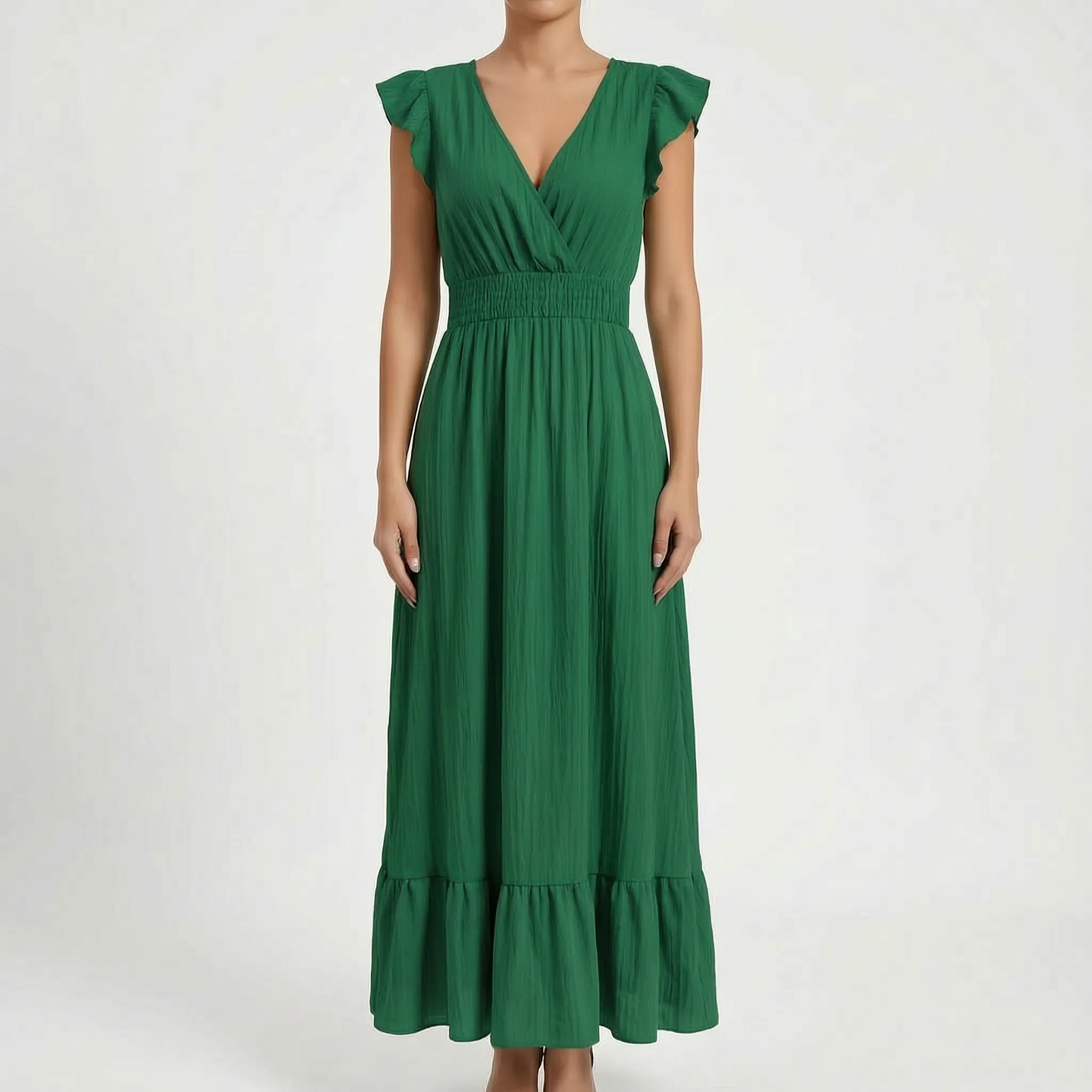 Margie  - V-Neck Maxi Dress