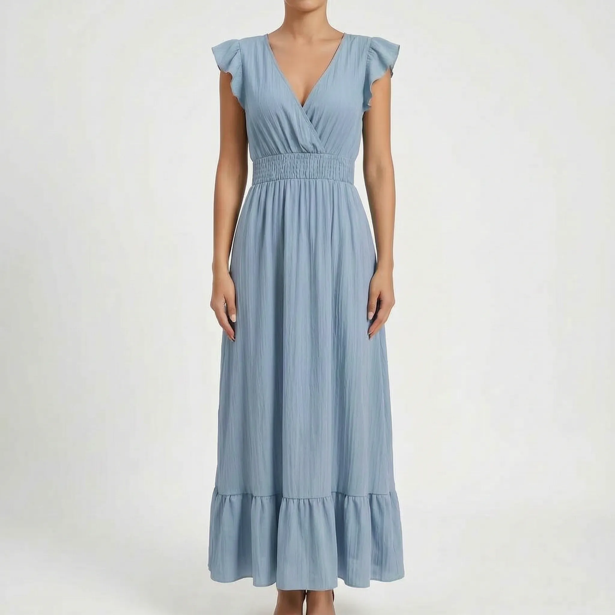 Margie  - V-Neck Maxi Dress