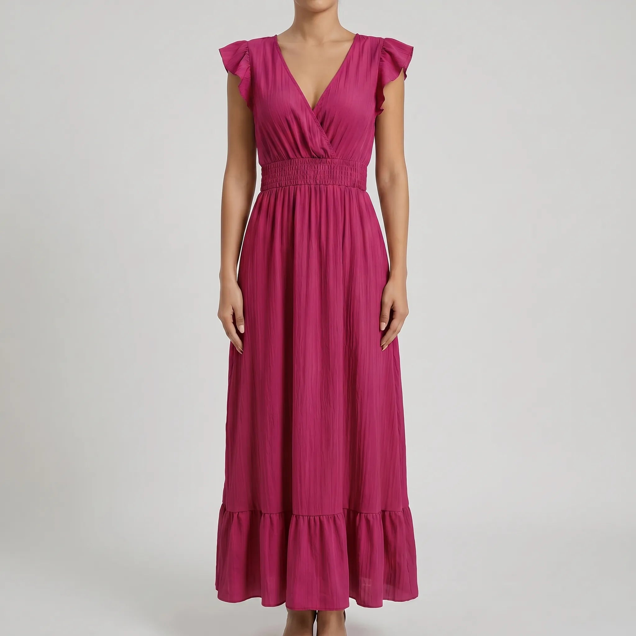 Margie  - V-Neck Maxi Dress
