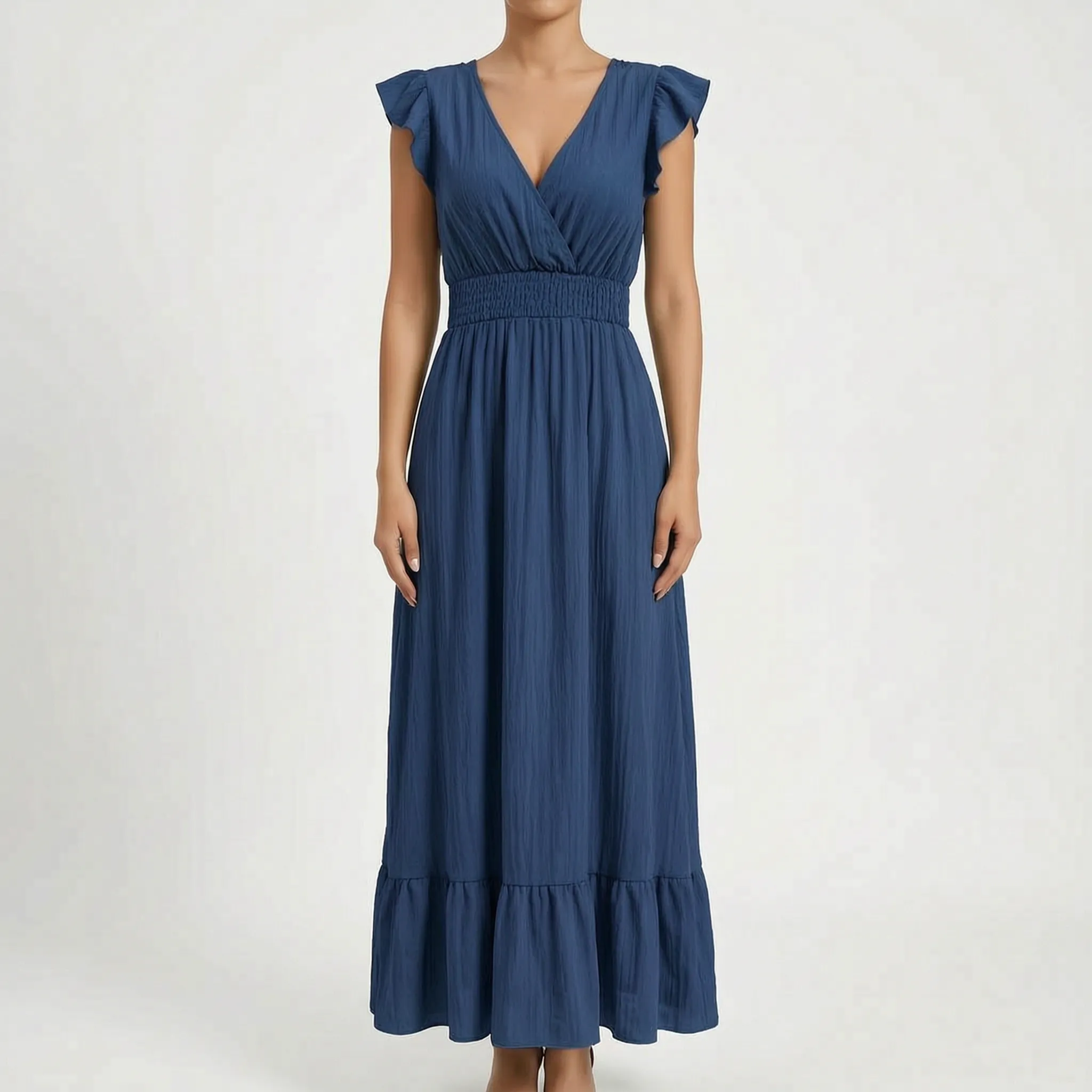 Margie  - V-Neck Maxi Dress