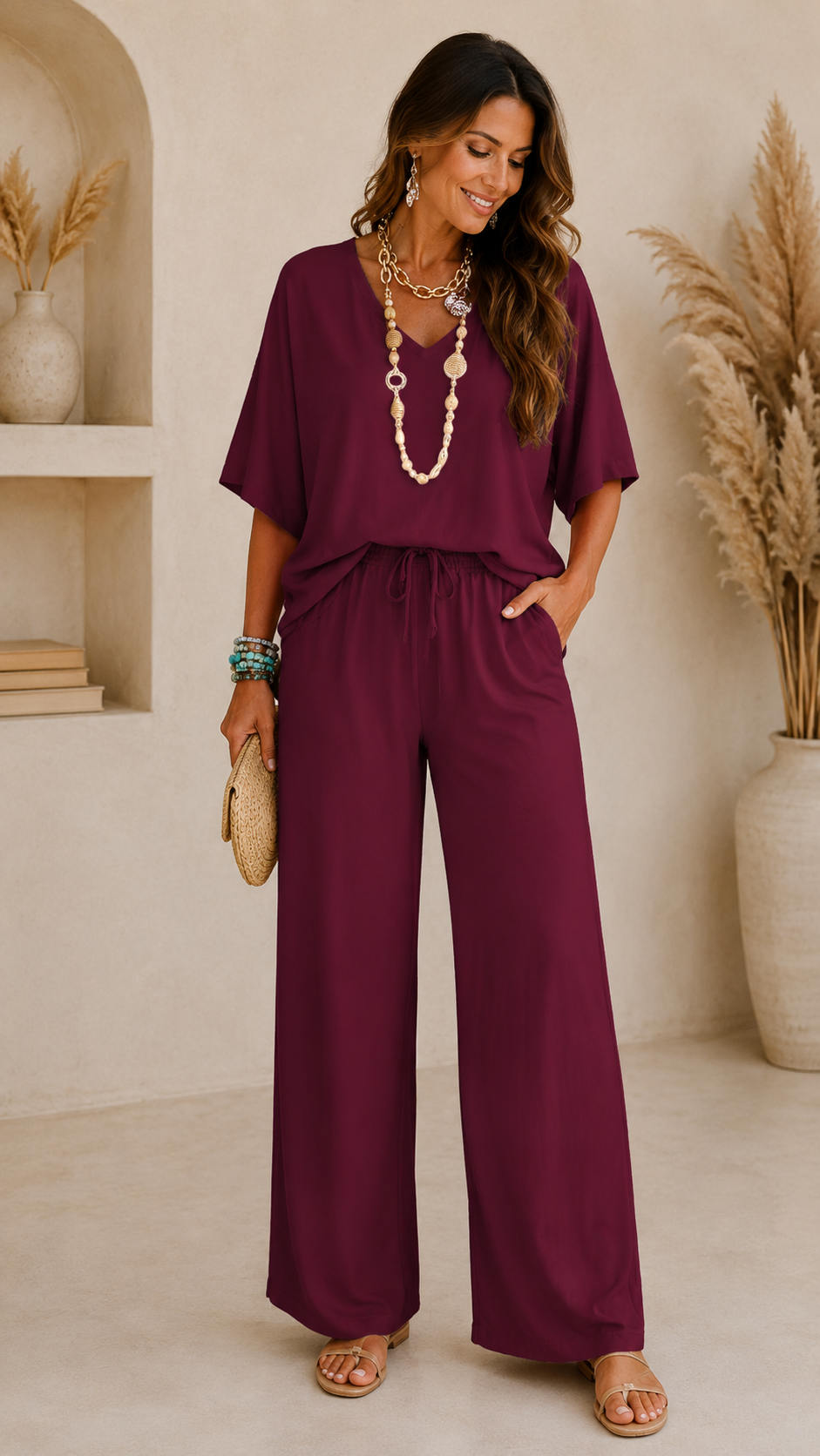 Ivy - Relaxed Wide-Leg Lounge Co-Ord Set