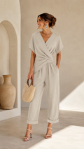Judy - Wrap Top Co-Ord Set with Tailored Trousers