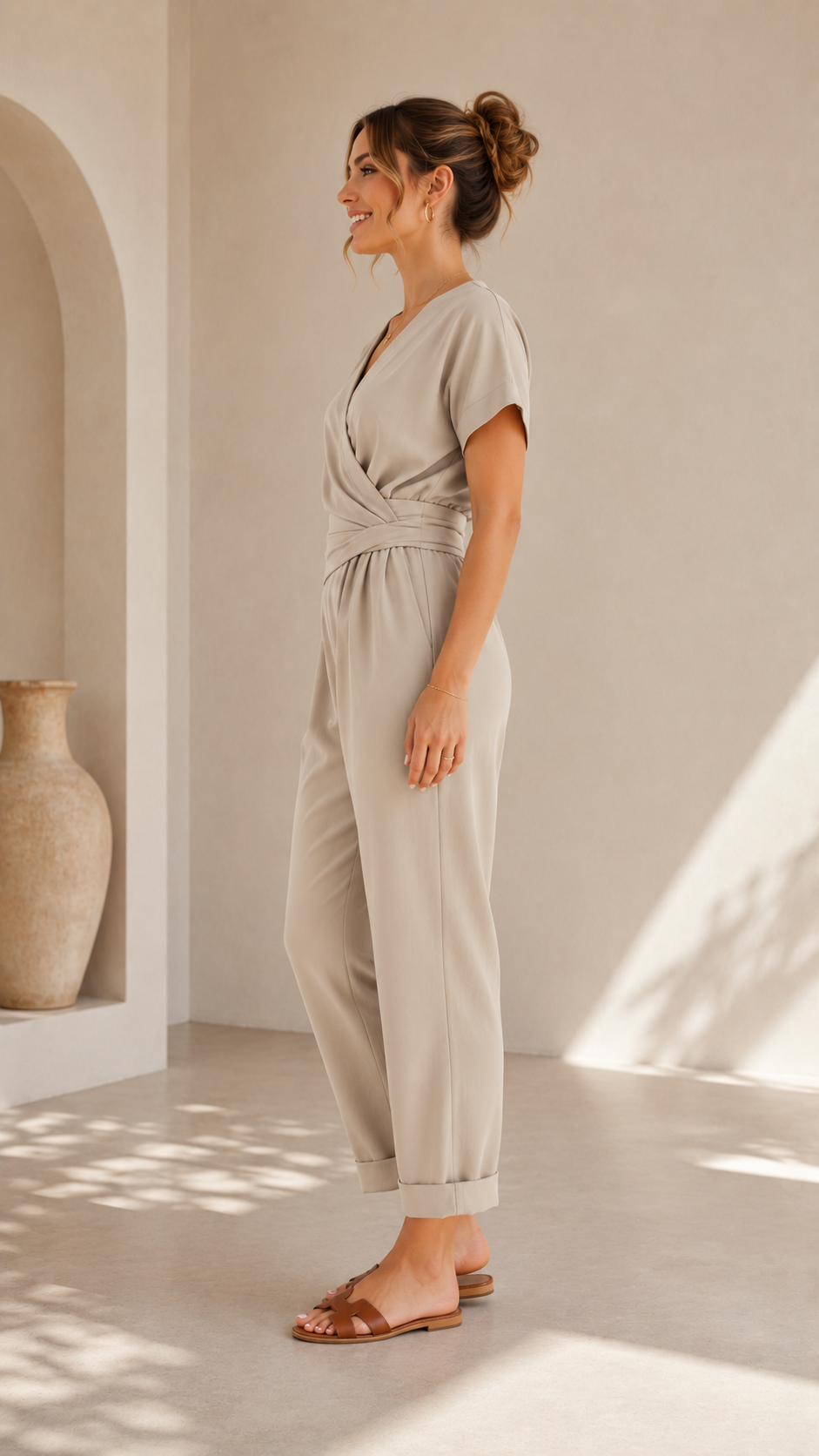 Judy - Wrap Top Co-Ord Set with Tailored Trousers
