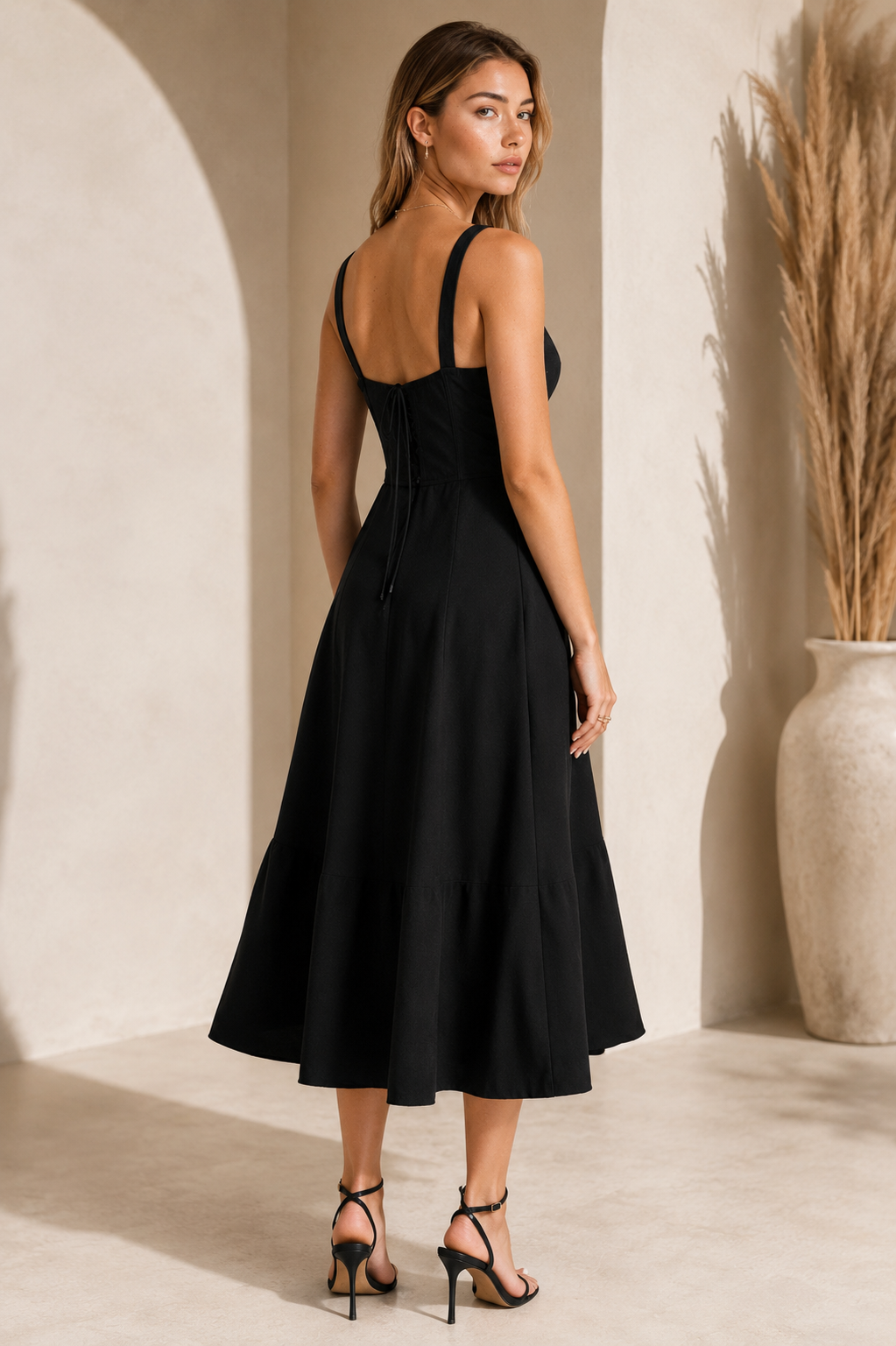 Romy - Floral Corset Midi Dress