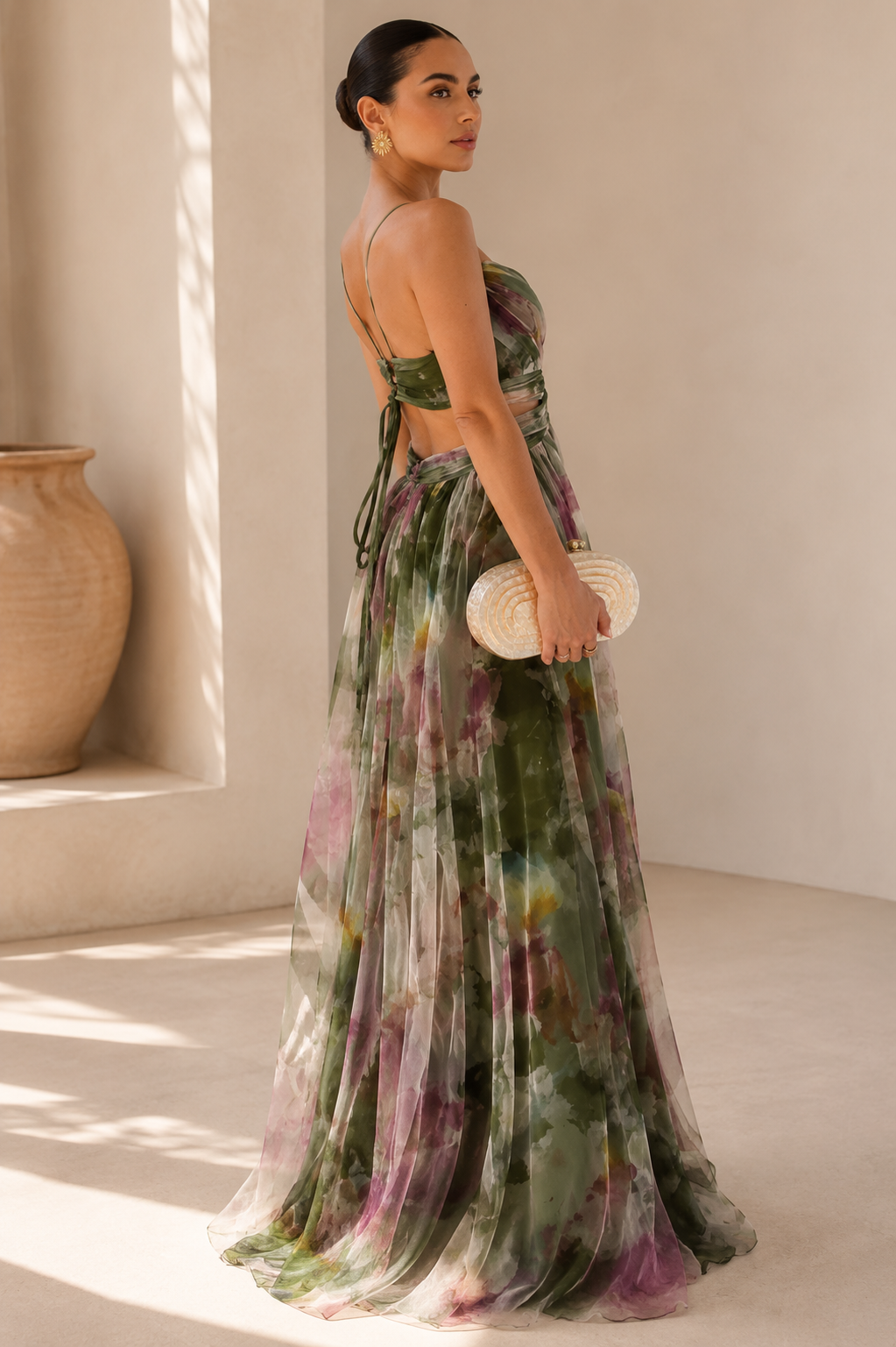 Anne - Watercolor Chiffon Evening Gown