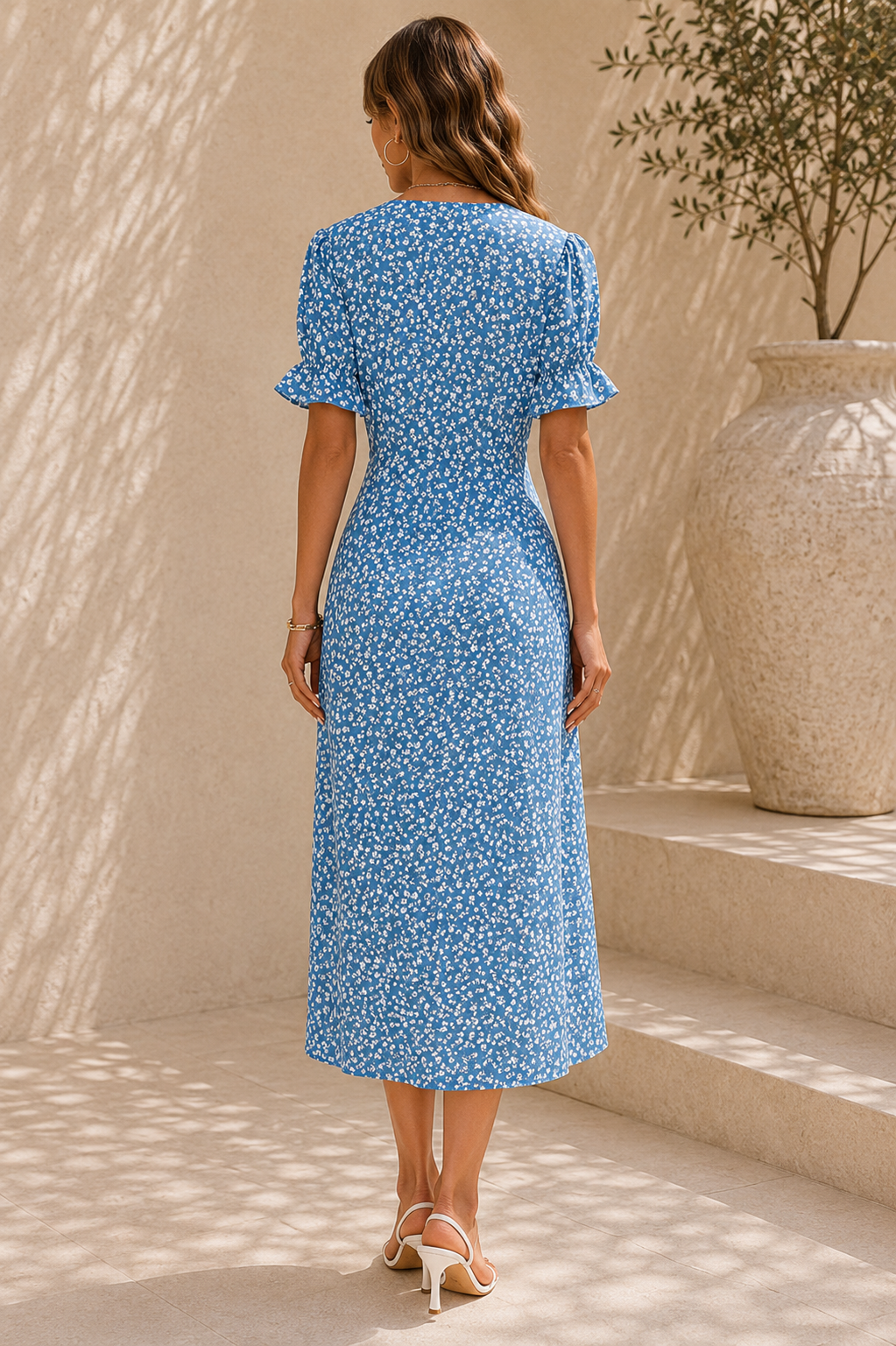 Briana - Floral Wrap Midi Dress
