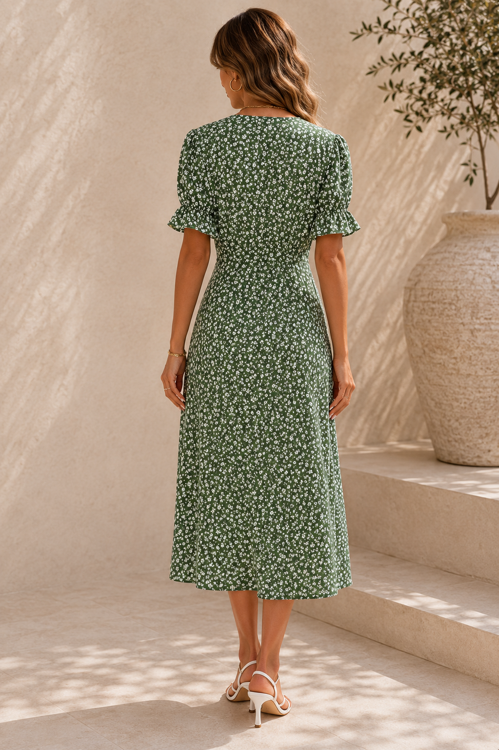 Briana - Floral Wrap Midi Dress