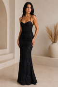 Bella - Lace-Up Fitted Evening Gown