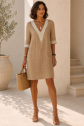 Cara - Crochet V Neck Midi Dress
