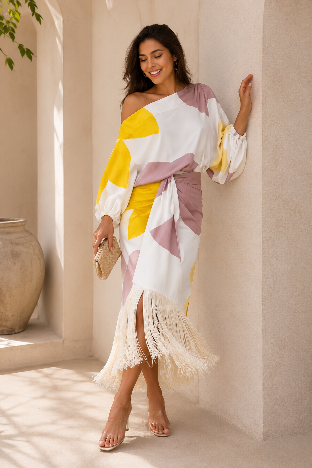 Selene - Fringe Resort Midi Dress