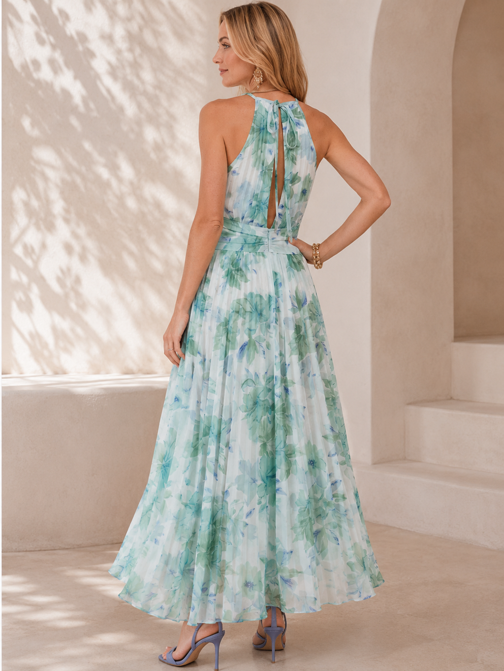 Julie - Floral Halter Maxi Dress