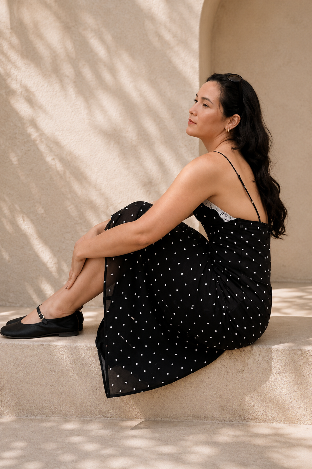 Nina - Polka Dot Lace Maxi Dress