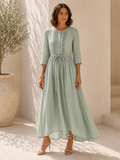 Lila - Boho Linen Maxi Dress