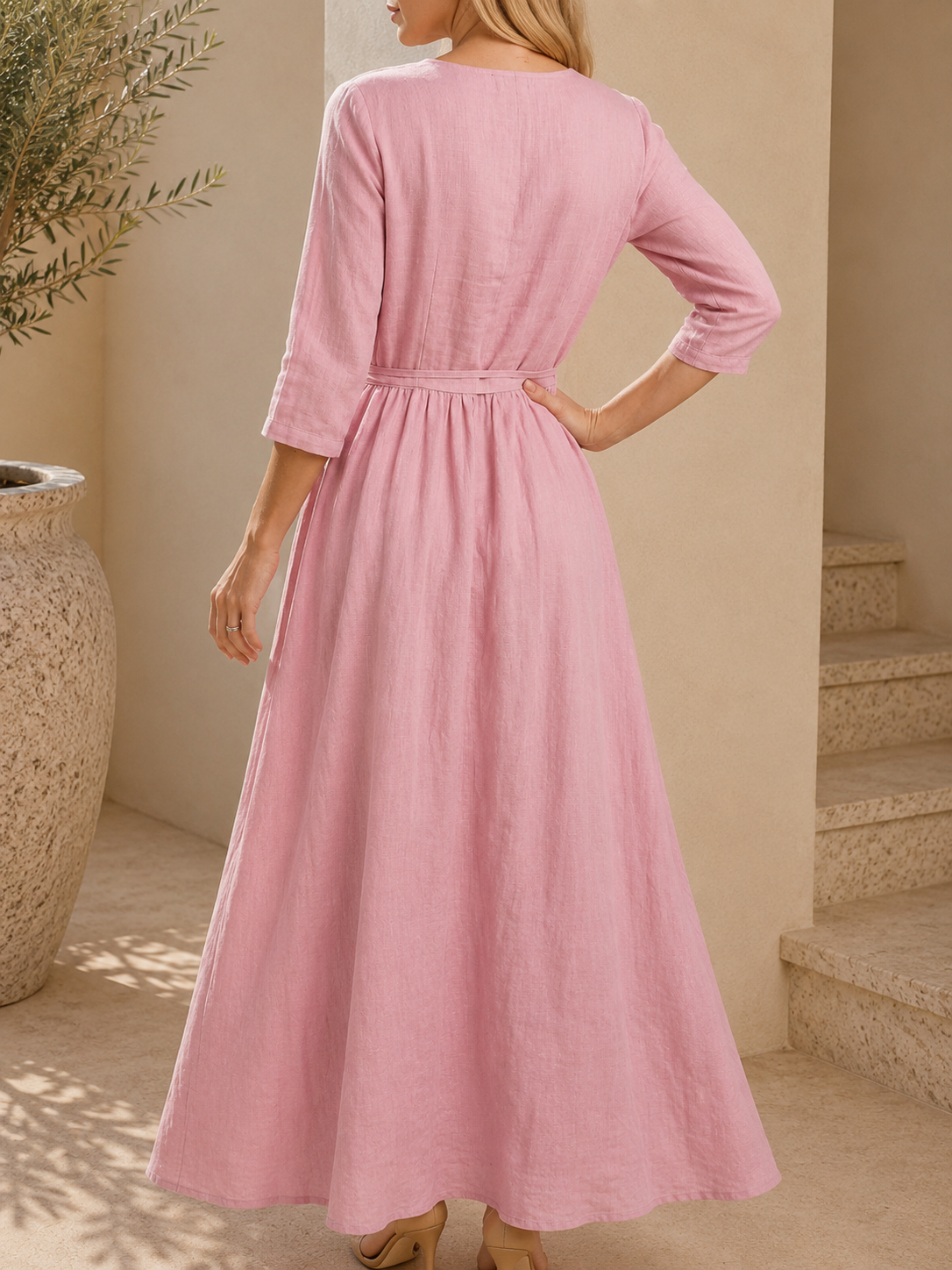 Lila - Boho Linen Maxi Dress
