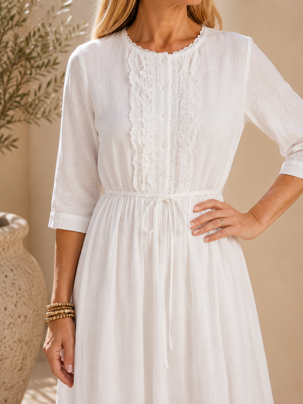 Lila - Boho Linen Maxi Dress