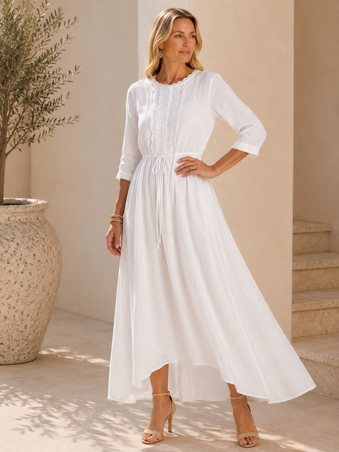 Lila - Boho Linen Maxi Dress